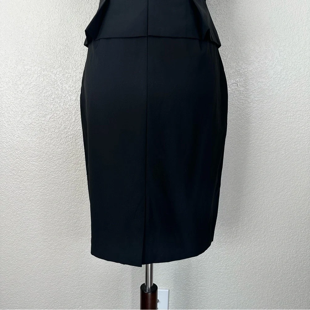 J. Crew Wool Blend Black Peplum Waist Dress, Size 4
